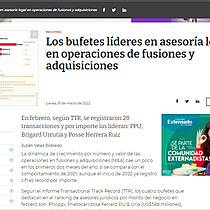 Los bufetes lderes en asesora legal en operaciones de fusiones y adquisiciones